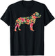 Pit Bull Flower Funny Dog Silhouette Floral Gifts Women Men T-Shirt - T-Shirt | Black
