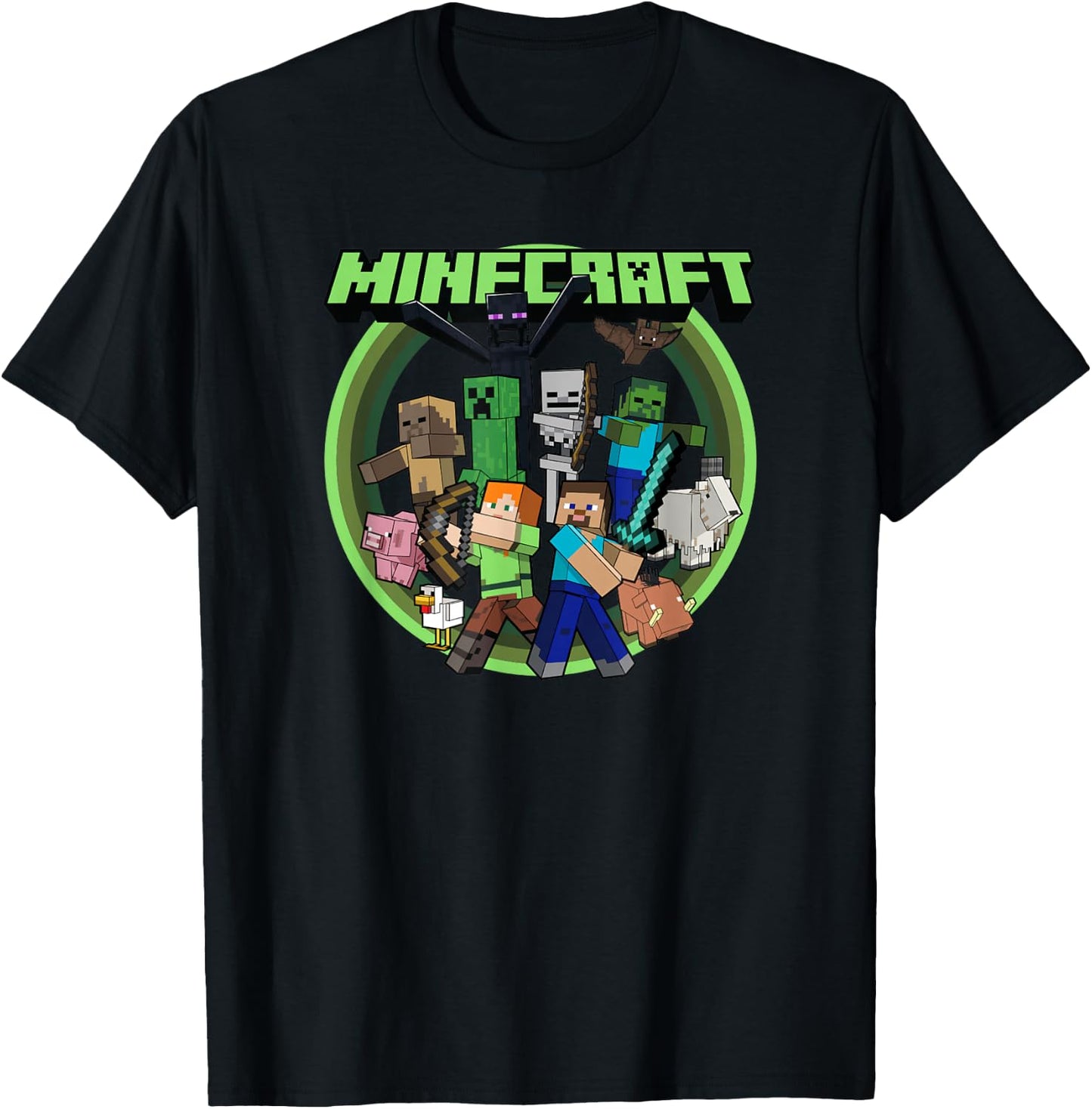 Minecraft Group Circle Logo Poster T-Shirt - T-Shirt | Black
