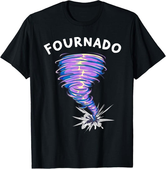 Fournado 4th Birthday 4 Year Old Tornado Birthday T-Shirt - T-Shirt | Black