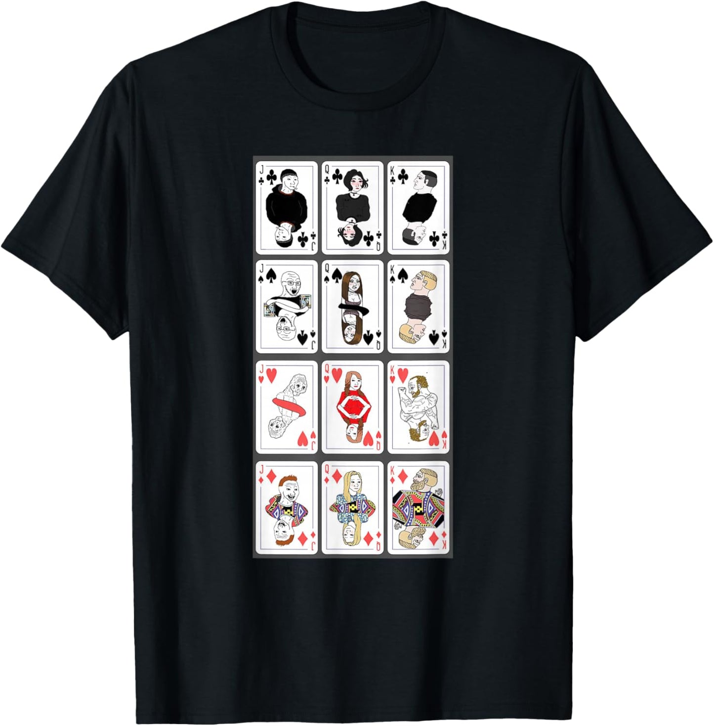 Wojak Meme Playing Cards T-Shirt - T-Shirt | Black