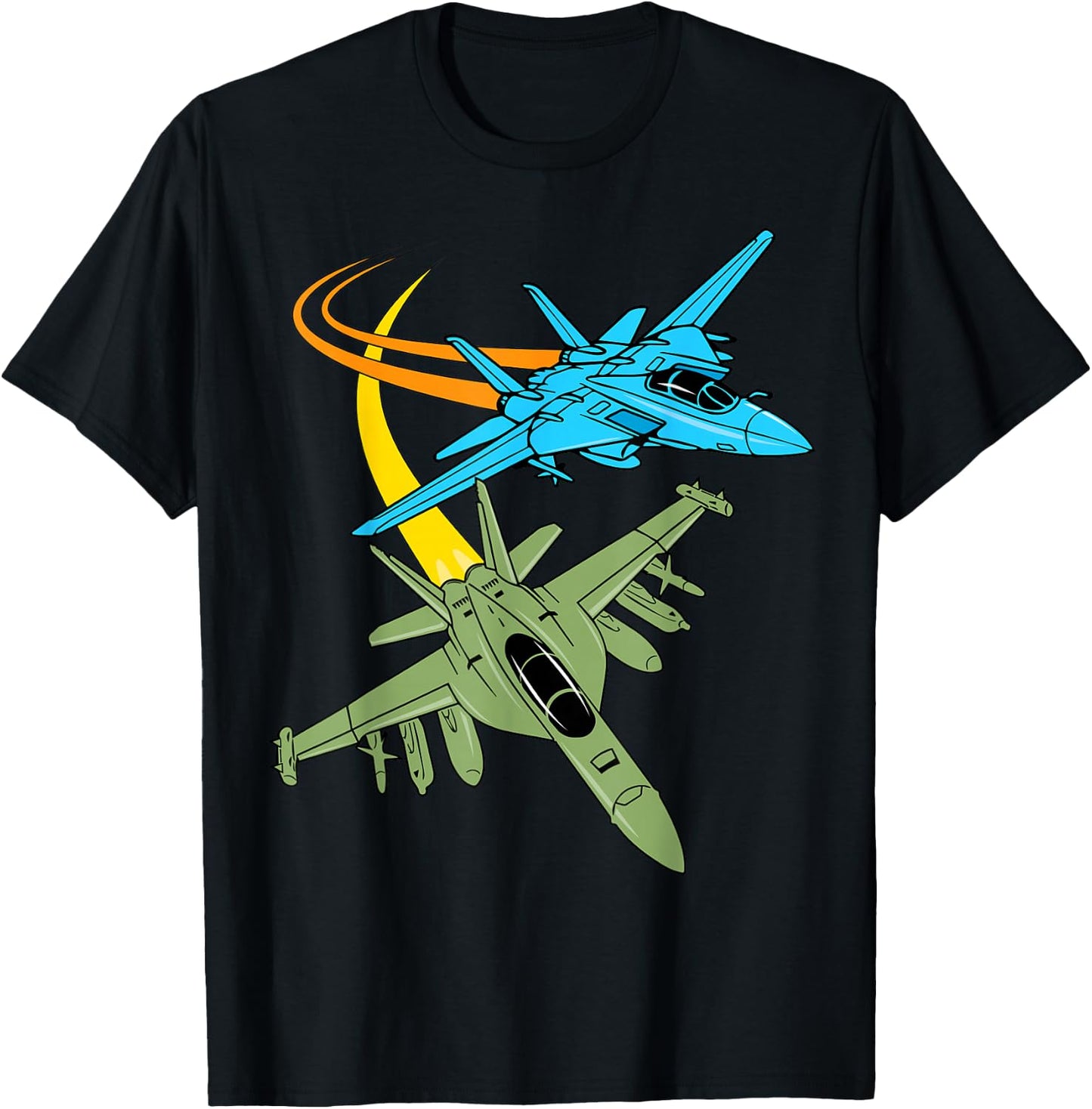 Fighter Jet Plane Future Pilot Aviation Airplanes Aircraft T-Shirt - T-Shirt | Black