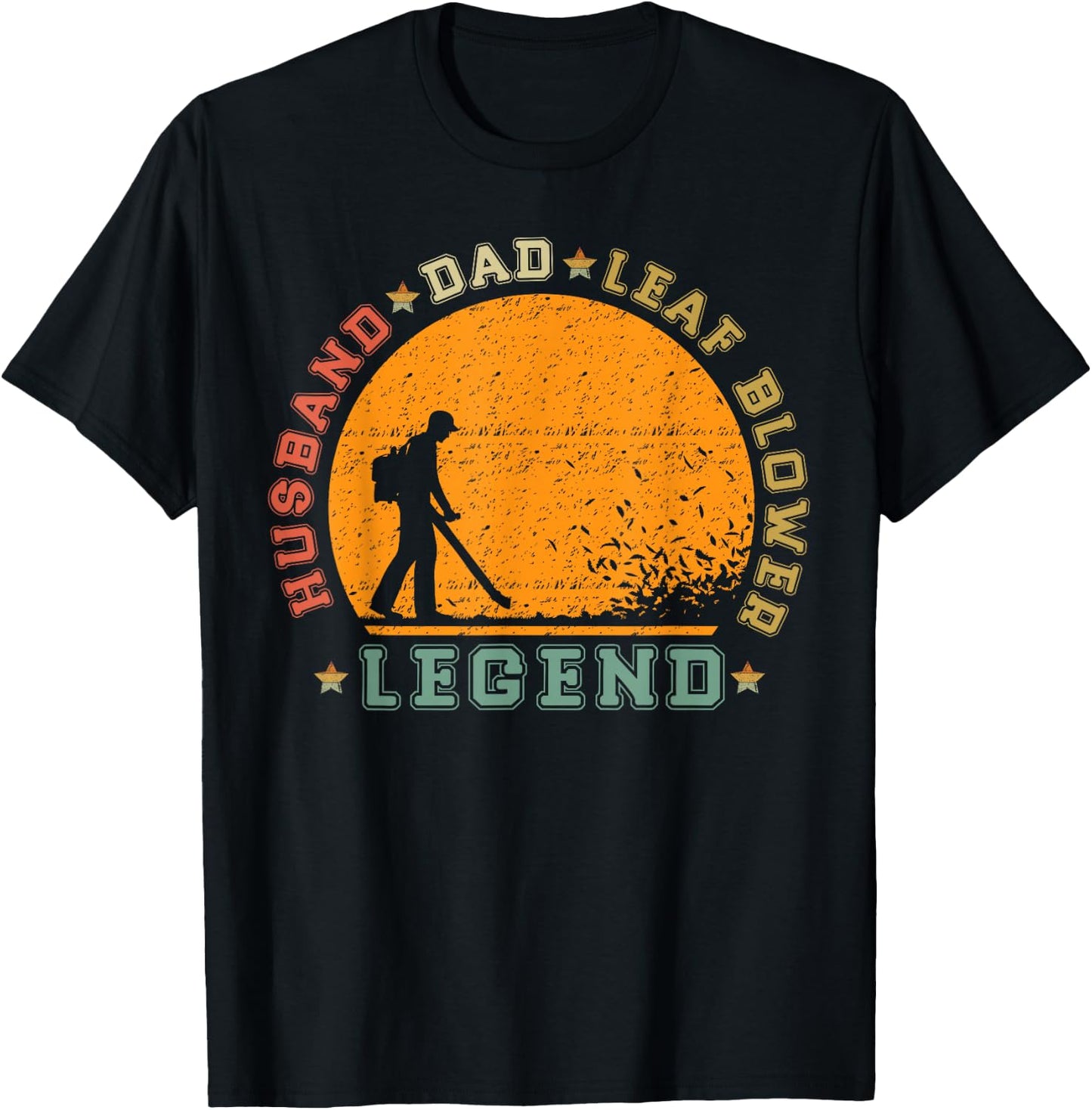 Vintage Retro Husband DAD Leaf Blower Legend T-Shirt - T-Shirt | Black