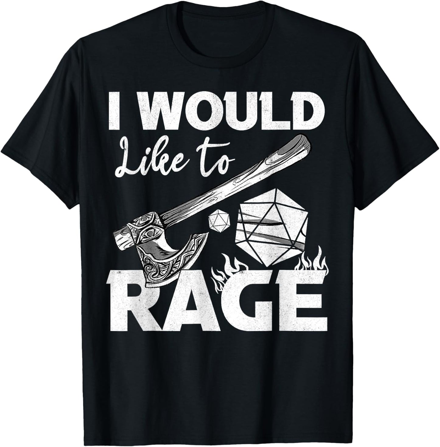 I Would Like To Rage Tabletop B.arbarian Role Play Black -Adults Classic Fit Cotton Blend Short Sleeve T-Shirt - T-Shirt | Black
