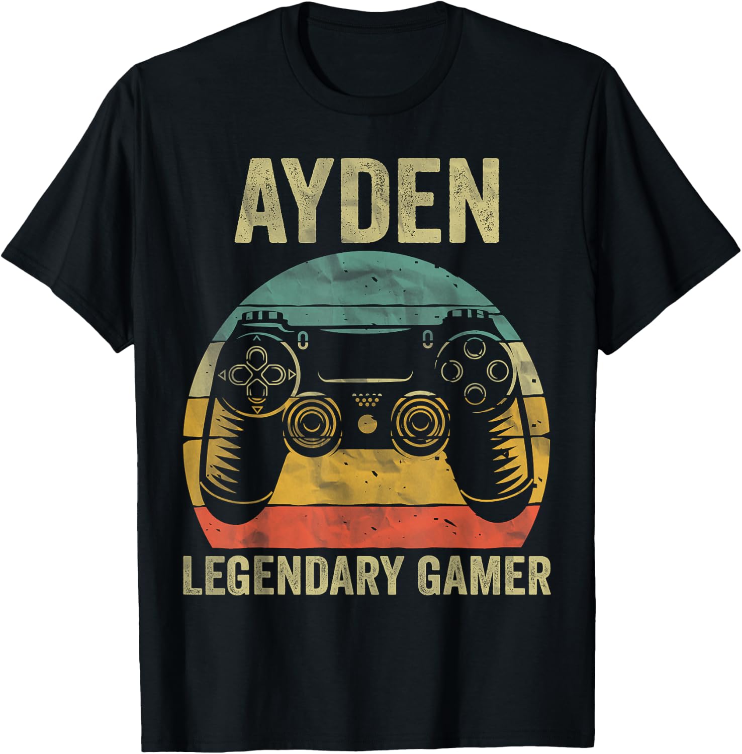 Personalized Legendary Gamer Shirt Ayden Name Video Gamer T-Shirt - T-Shirt | Black