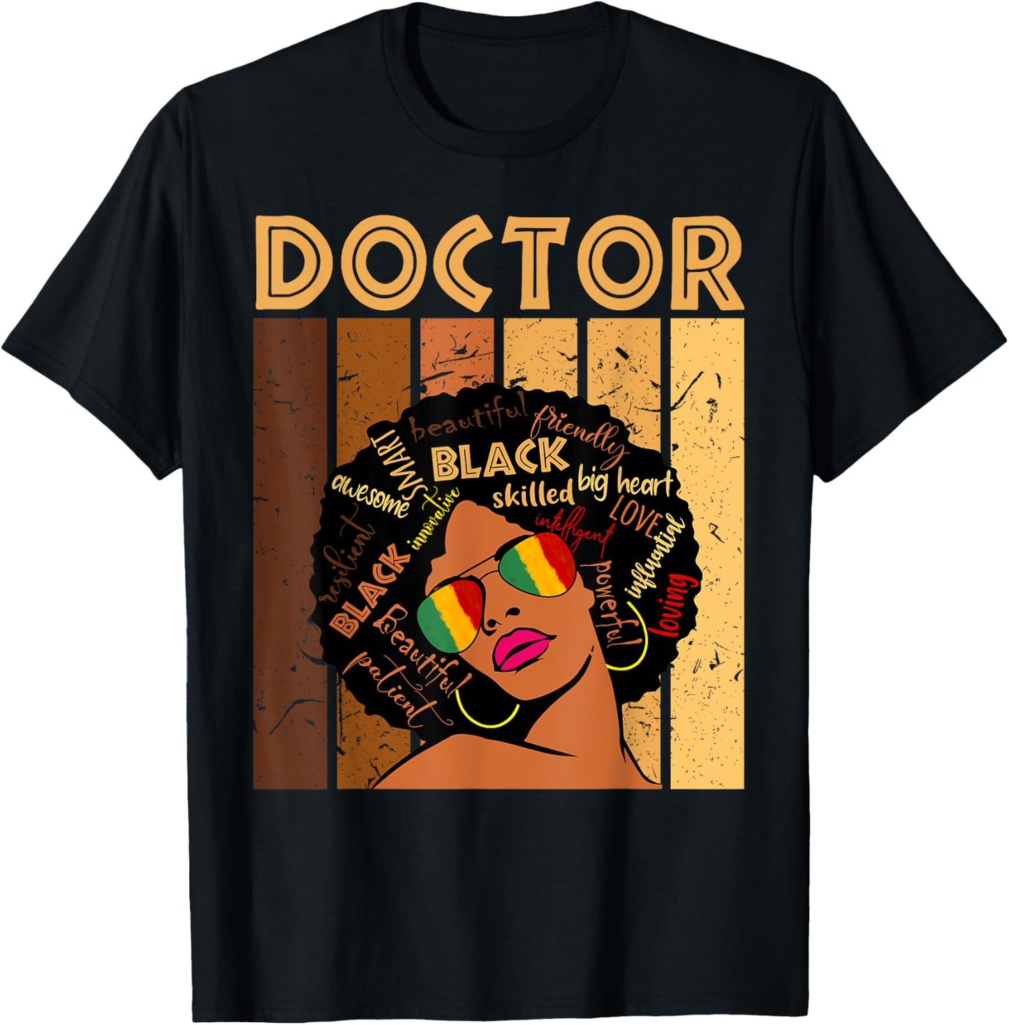 Doctor Afro African American Women Black History Month T-Shirt - T-Shirt | Black