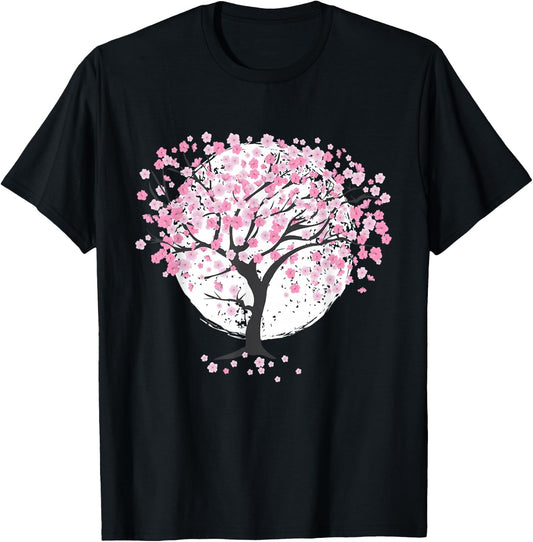 Cherry Blossoms, Cherry Tree, Japanese Blossoms, Spring Japanese T-Shirt - T-Shirt | Black