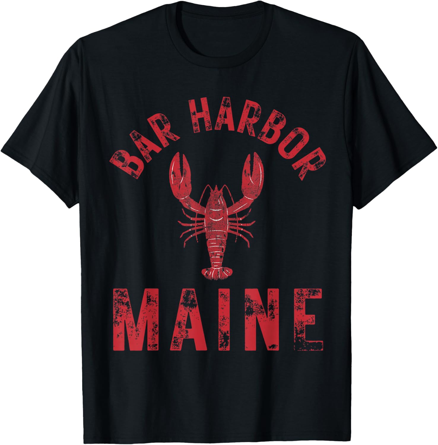 Bar Harbor Maine Lobster Travel Acadia Vintage T-Shirt - T-Shirt | Black