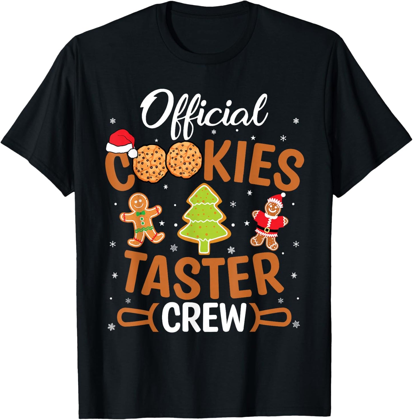 Official Cookie Taster Crew Christmas Baking Baker Team Xmas T-Shirt - T-Shirt | Black
