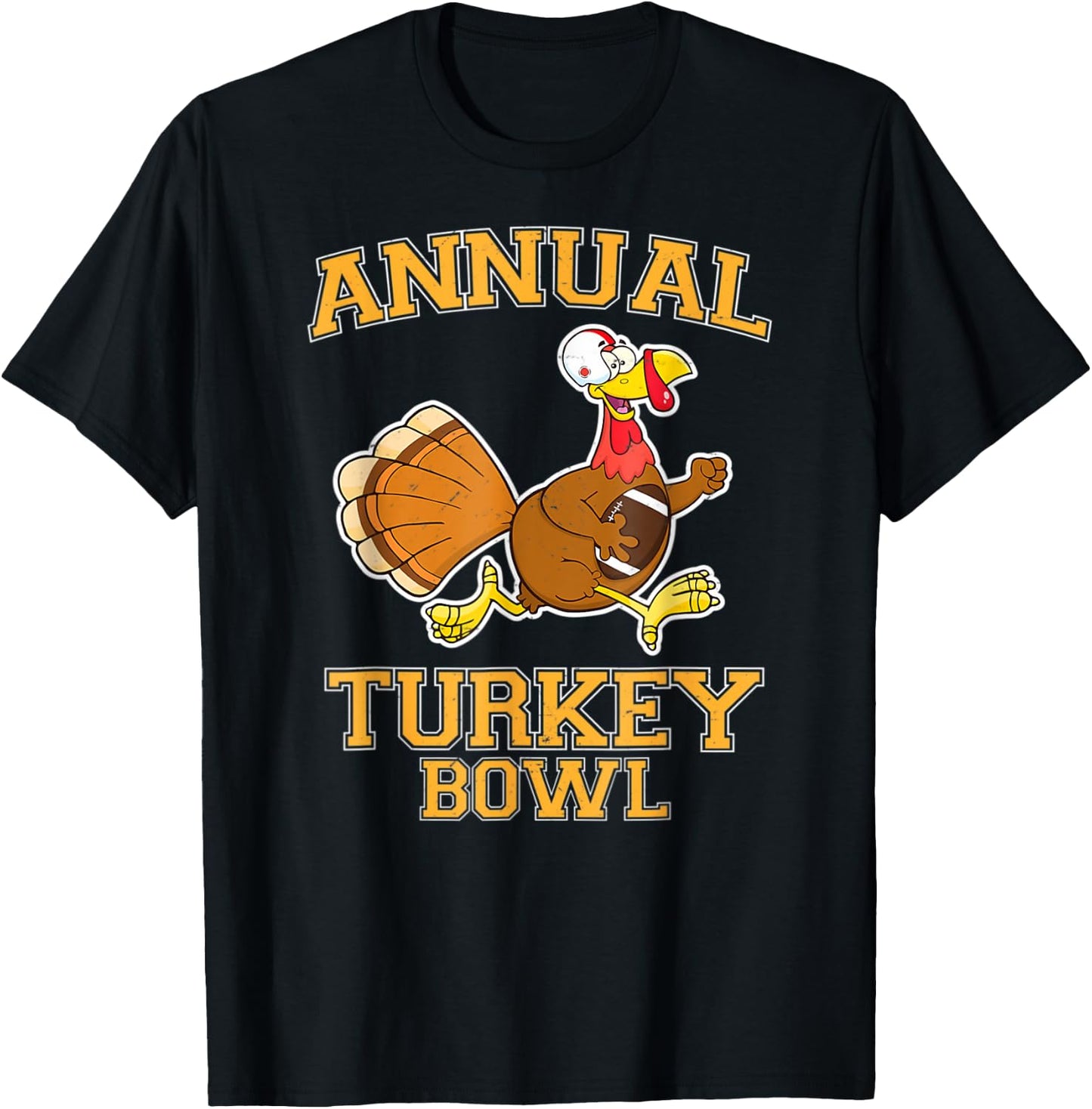 Annual Turkey Bowl Thanksgiving Football T-Shirt - T-Shirt | Black