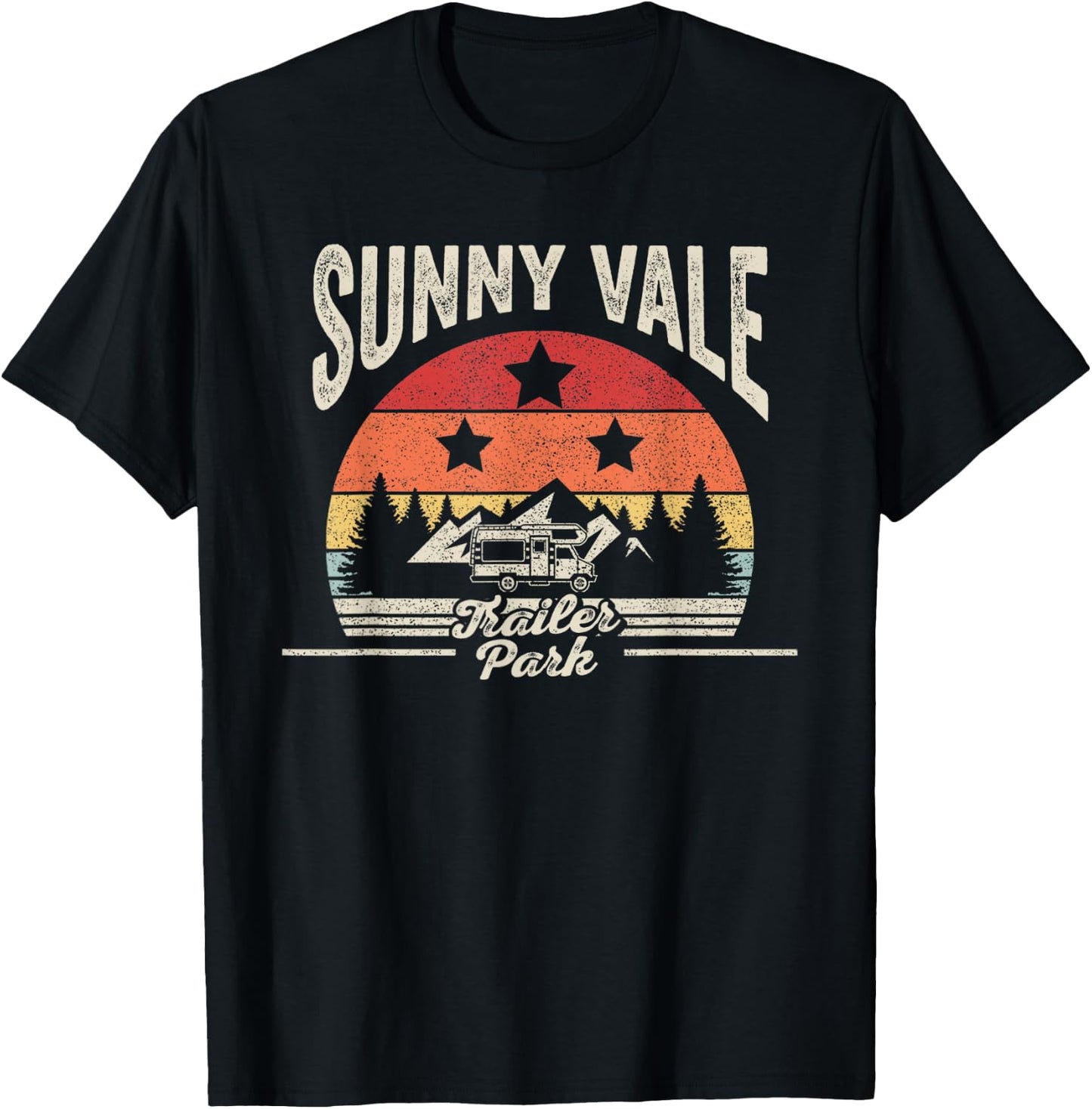 Vintage Retro Sunnyvale Trailer Park T-Shirt - T-Shirt | Black