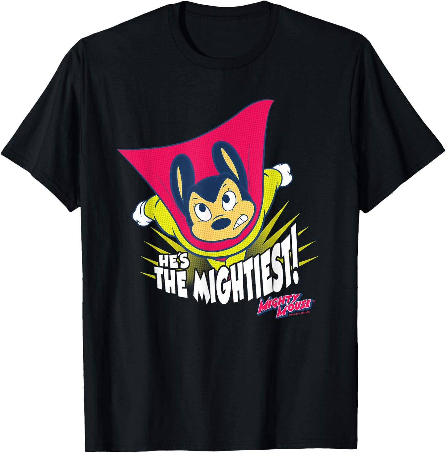 Mighty Mouse He's The Mightiest T-Shirt - T-Shirt | Black