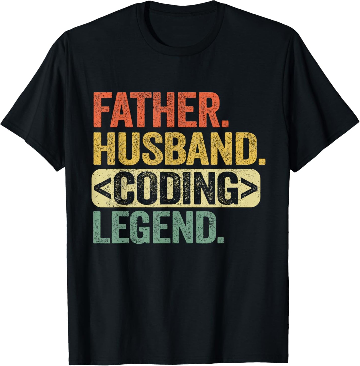 Father Husband Coding Legend Funny Software Programmer Dad T-Shirt - T-Shirt | Black