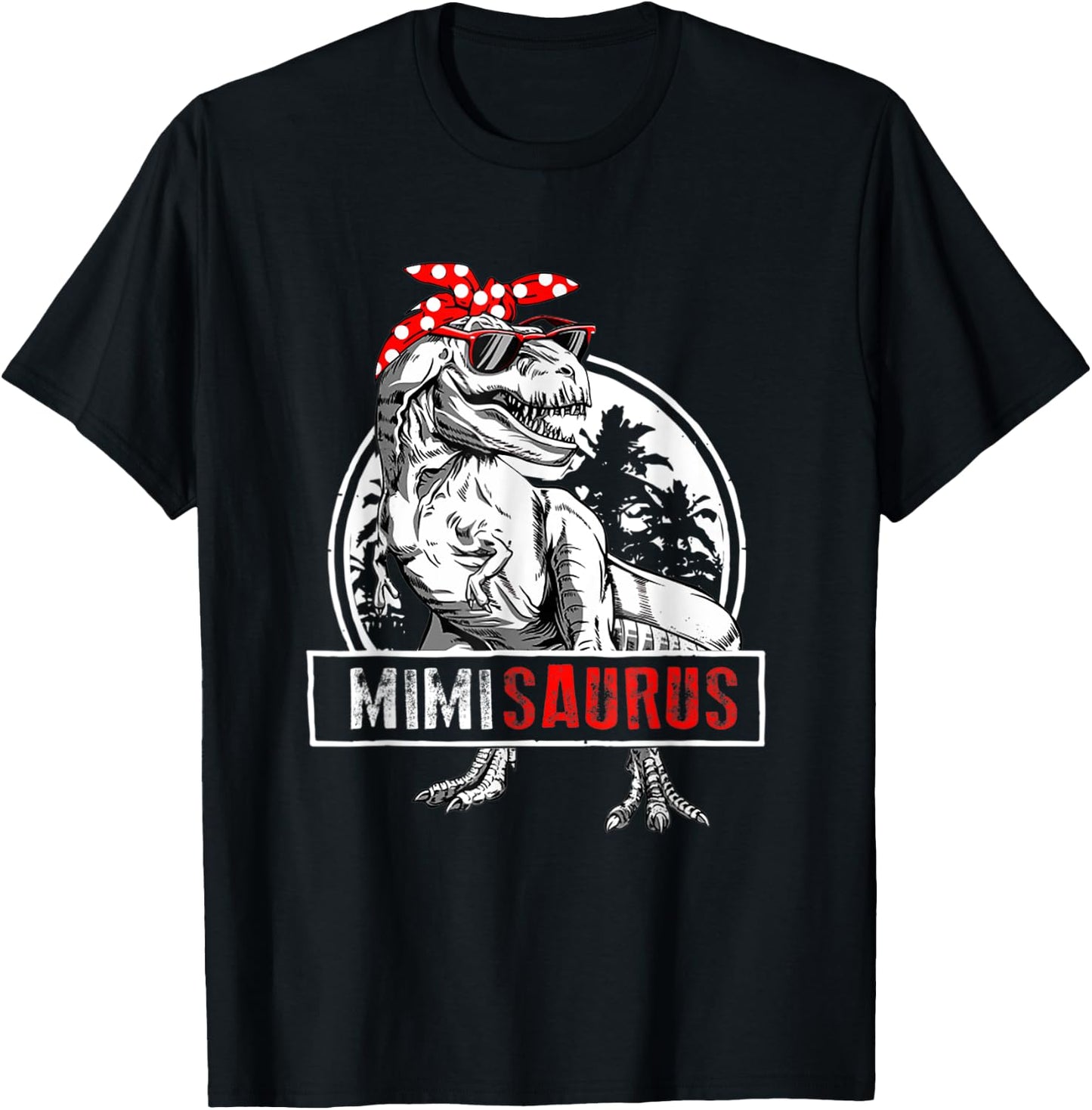 Mimisaurus T Rex Dinosaur Mimi Saurus Mother's Day T-Shirt - T-Shirt | Black