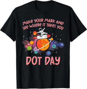 Make Mark Astronaut Space International Dot Day Boys T-Shirt - T-Shirt | Black
