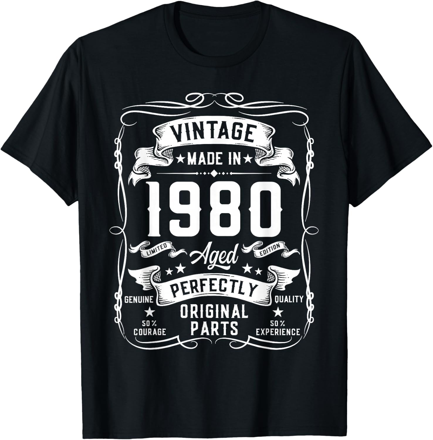 Vintage 1980 45yr 45th Birthday Gifts 45 Years Old T-Shirt - T-Shirt | Black