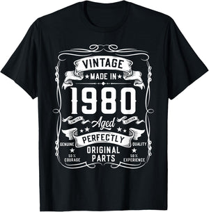 Vintage 1980 45yr 45th Birthday Gifts 45 Years Old T-Shirt - T-Shirt | Black
