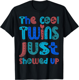 The Cool Twins Just Showed Up Funny Twin Twinning Matching T-Shirt - T-Shirt | Black