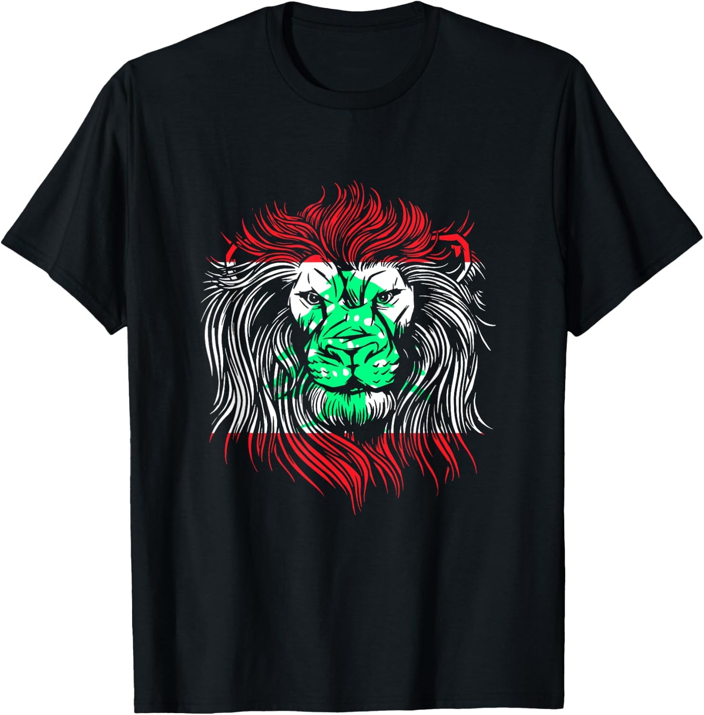 Lion Lebanese Flag Lebanon T-Shirt - T-Shirt | Black