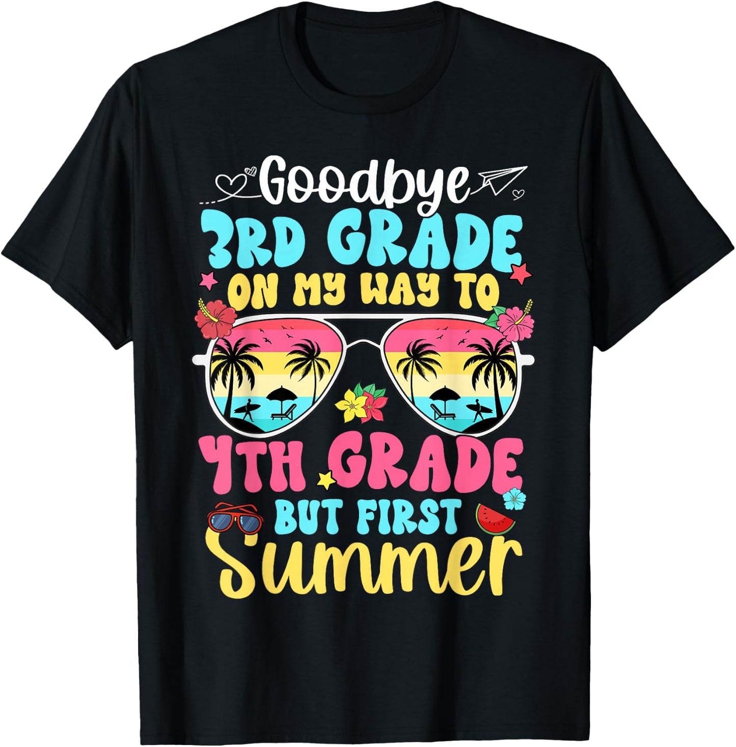 Good Bye 3rd Grade On My Way to 4th Grade Boy Girl Student T-Shirt - T-Shirt | Black