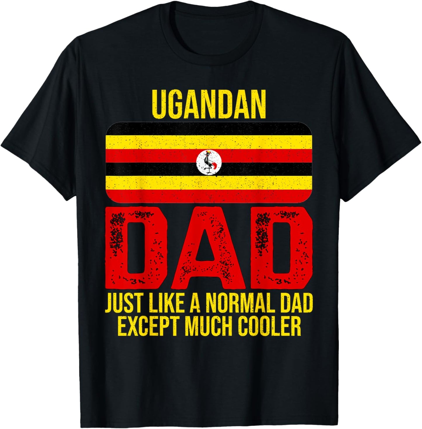 Vintage Ugandan Dad Uganda Flag Design For Father's Day T-Shirt - T-Shirt | Black