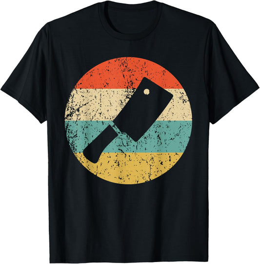 Metcher Shirt Vintage Retro Meat Cleaver T-Shirt - T-Shirt | Black