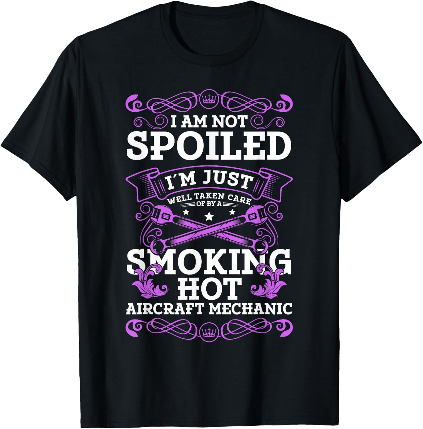 Aviation Mechanic Aeroplane Girlfriend Aeroplane Mechanic Woman T-Shirt - T-Shirt | Black