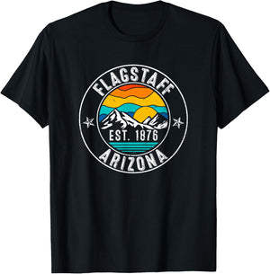 Retro 70s 80s Flagstaff Arizona AZ T-Shirt - T-Shirt | Black
