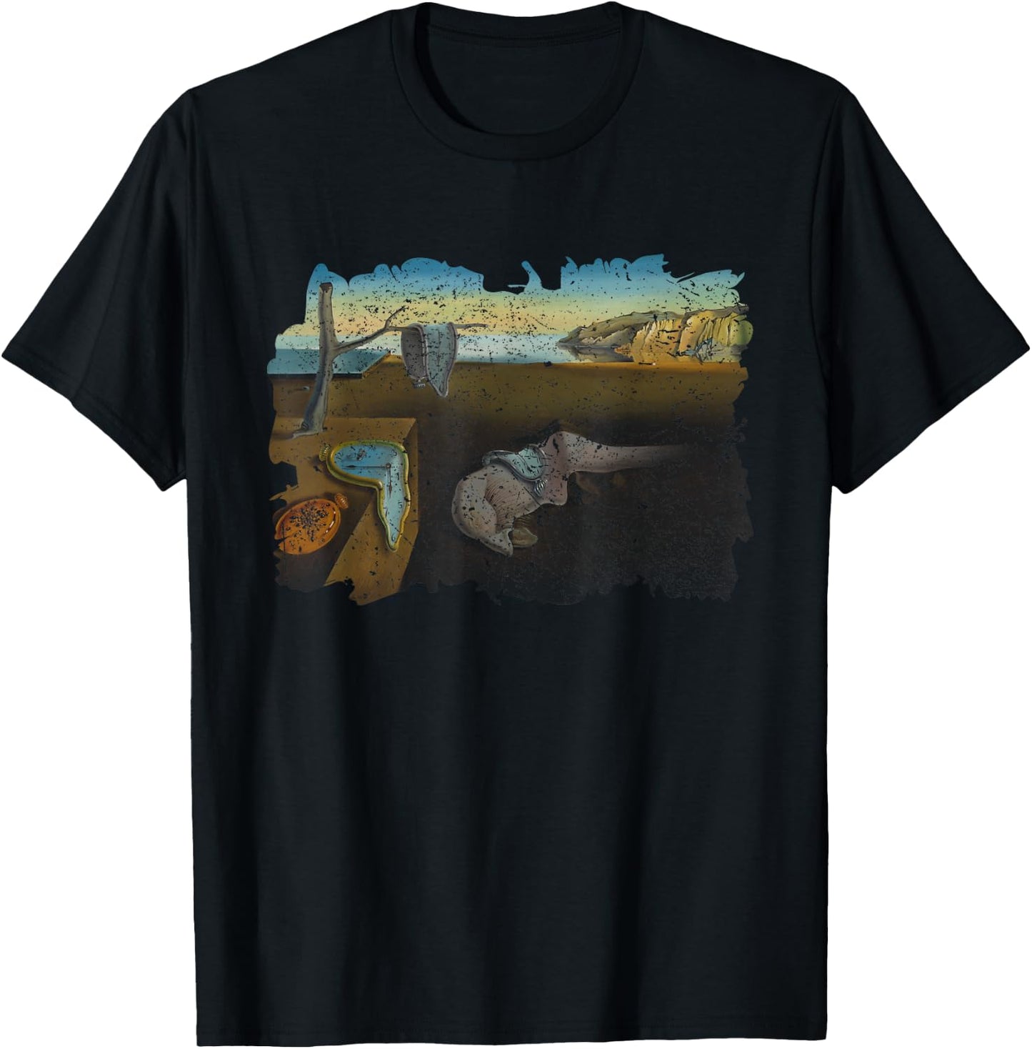 The Persistence of Memory of Famous Painting T-Shirt - T-Shirt | Black