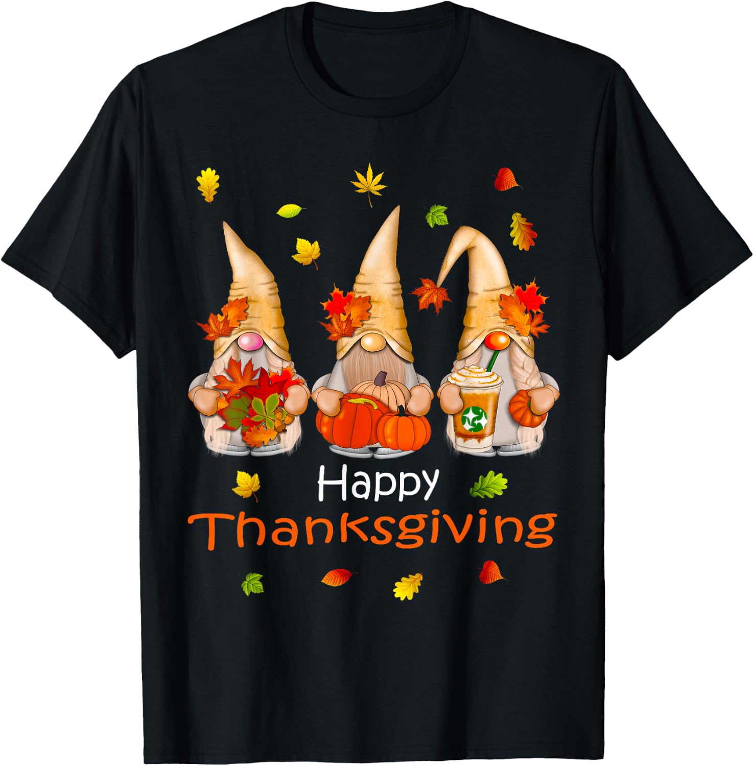 Funny Thanksgiving Shirts Gnome - Gnomies Family T-Shirt - T-Shirt | Black