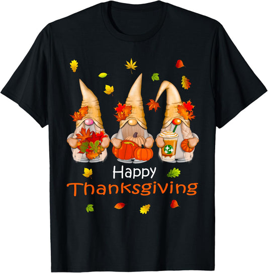 Funny Thanksgiving Shirts Gnome - Gnomies Family T-Shirt - T-Shirt | Black