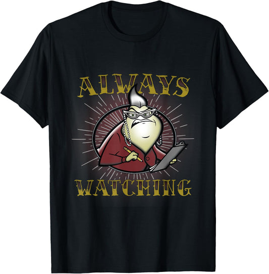 Disney Pixar Monsters Inc. Roz Always Watching Portrait T-Shirt - T-Shirt | Black