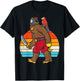 Bigfoot Sasquatch Pirate Parrot Retro Halloween Men Boys T-Shirt - T-Shirt | Black