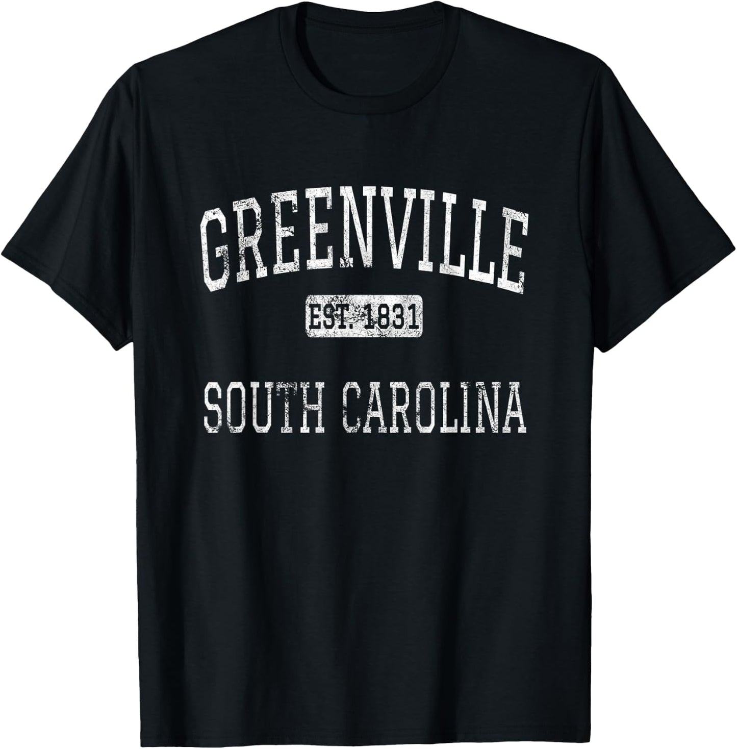 Greenville South Carolina SC Vintage T-Shirt - T-Shirt | Black