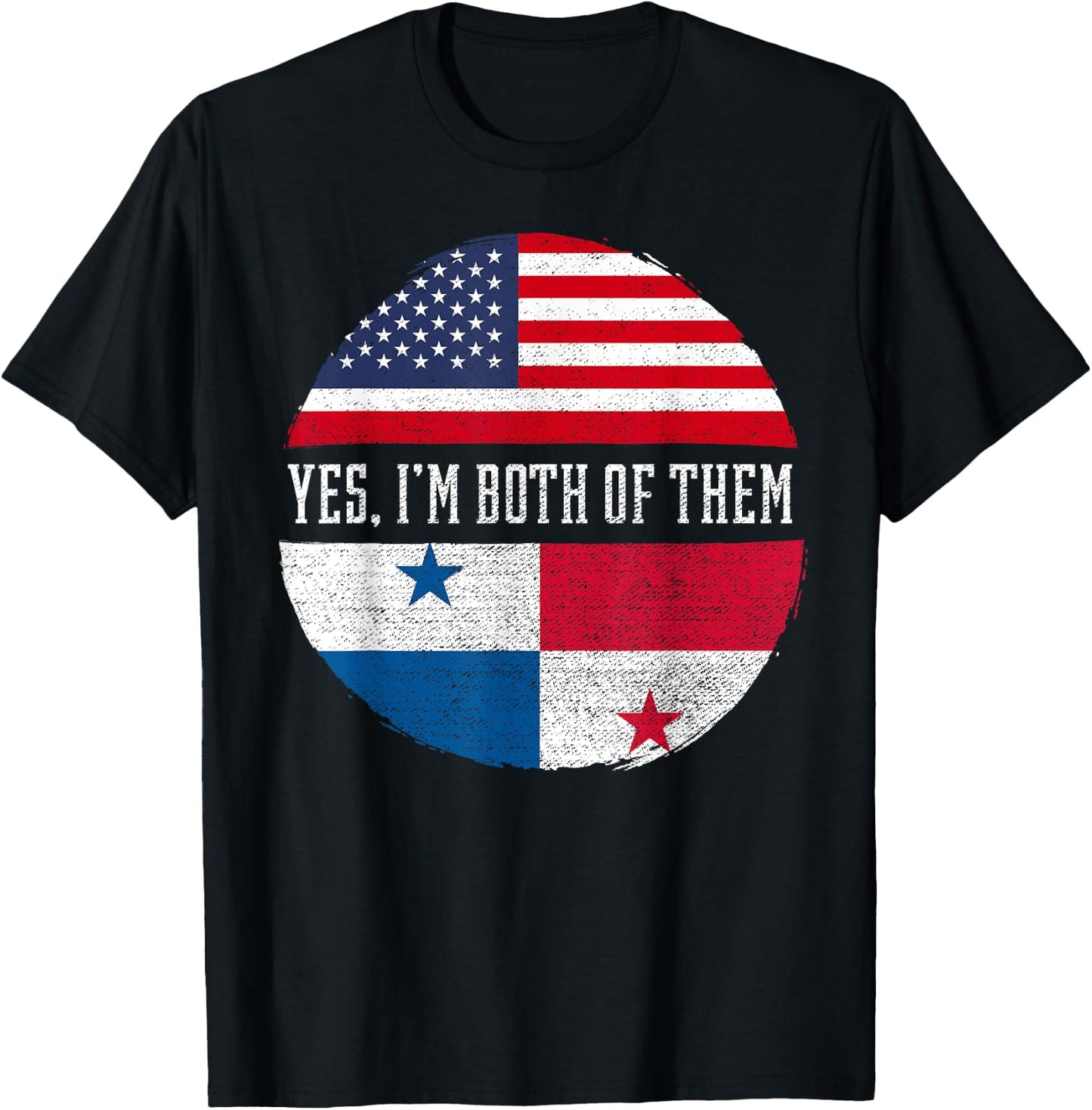 Half American Half Panamanian USA Flag Panama Heritage DNA T-Shirt - T-Shirt | Black
