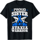 Proud Sister Of An Ataxia Warrior Awareness Ribbon Dystaxia T-Shirt - T-Shirt | Black