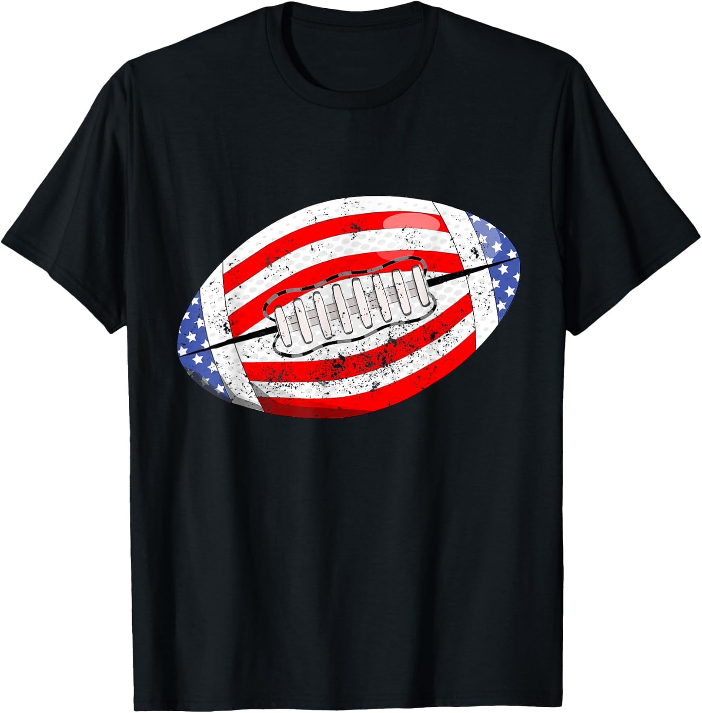 American Football American Flag 4th of July Kids Boys T-Shirt - T-Shirt | Black
