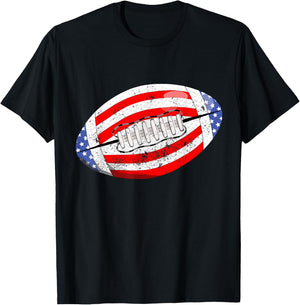 American Football American Flag 4th of July Kids Boys T-Shirt - T-Shirt | Black