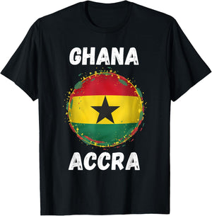 Accra Ghana Retro Vintage Ghanaian Flag Souvenirs T-Shirt - T-Shirt | Black