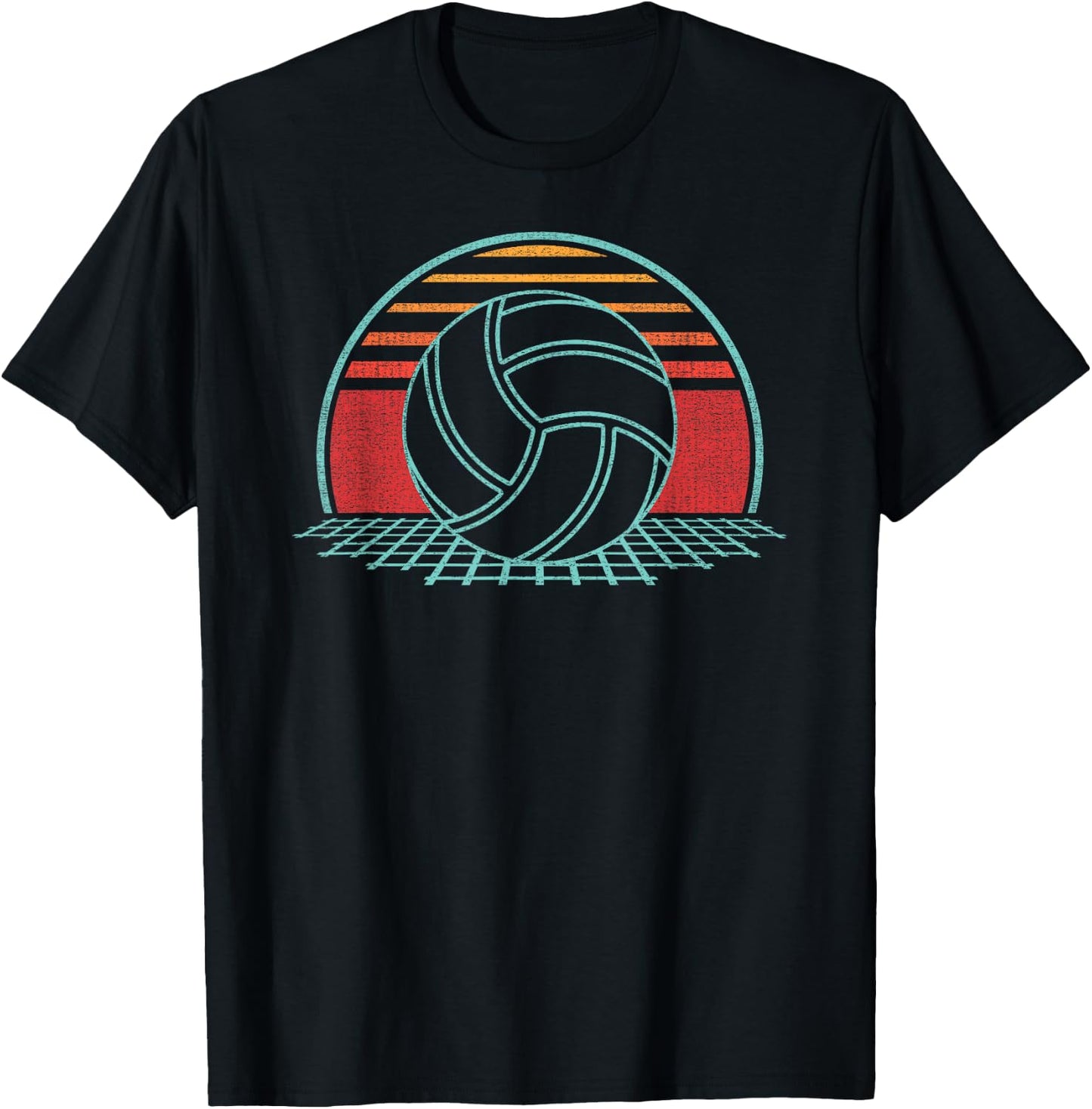 Volleyball Lover Retro Vintage 80s Style Player T-Shirt - T-Shirt | Black