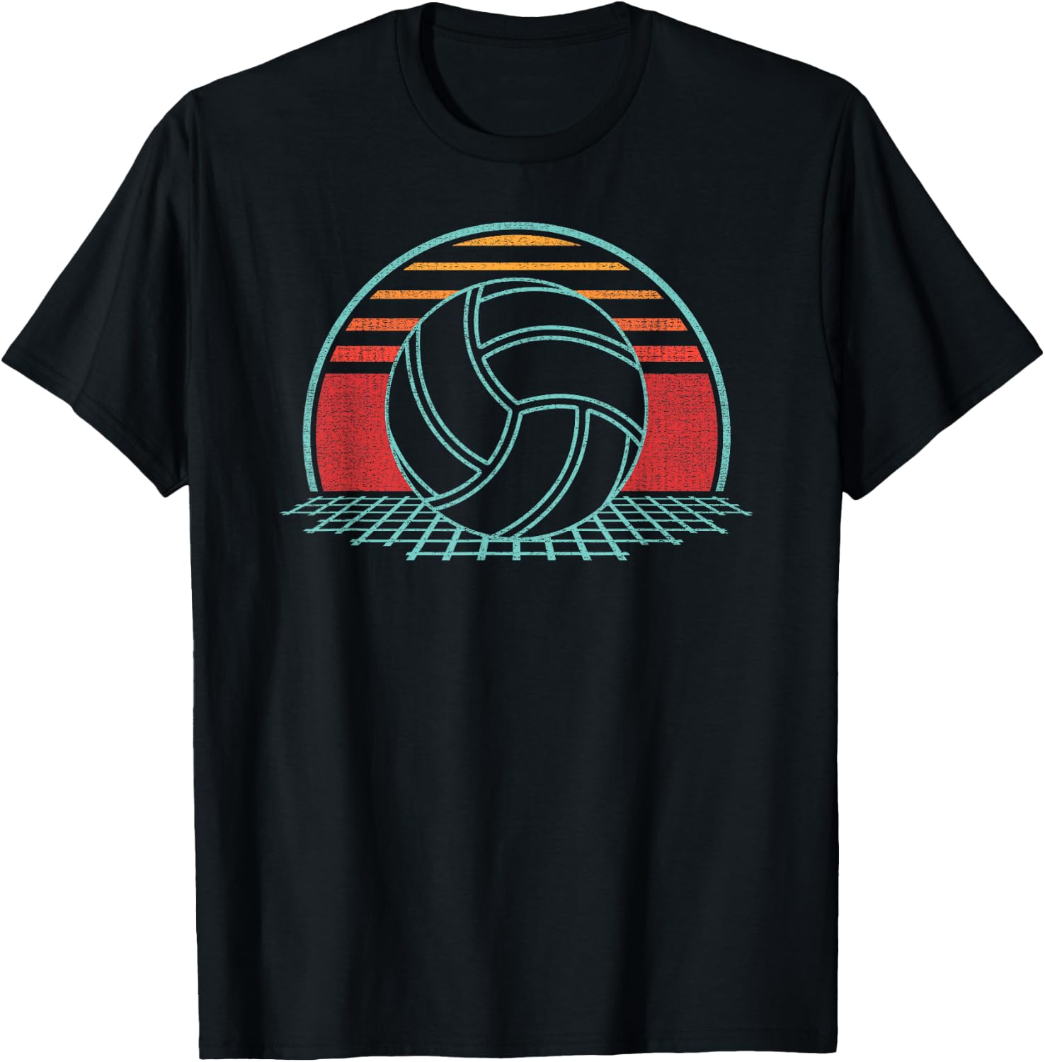 Volleyball Lover Retro Vintage 80s Style Player T-Shirt - T-Shirt | Black