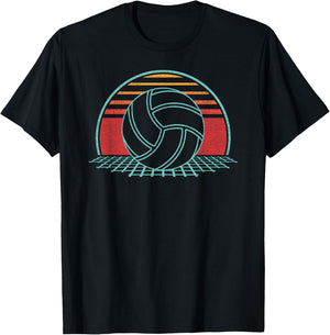 Volleyball Lover Retro Vintage 80s Style Player T-Shirt - T-Shirt | Black
