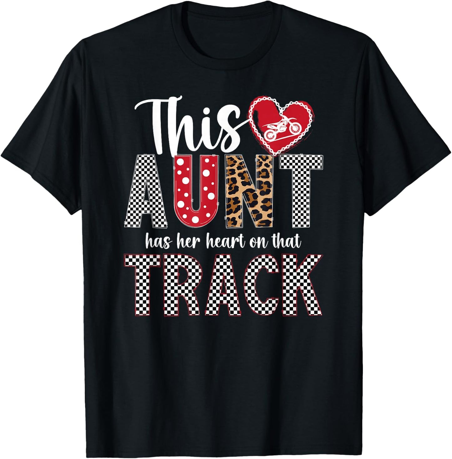 On That Track Motocross Aunt Motocross Rider Auntie T-Shirt - T-Shirt | Black