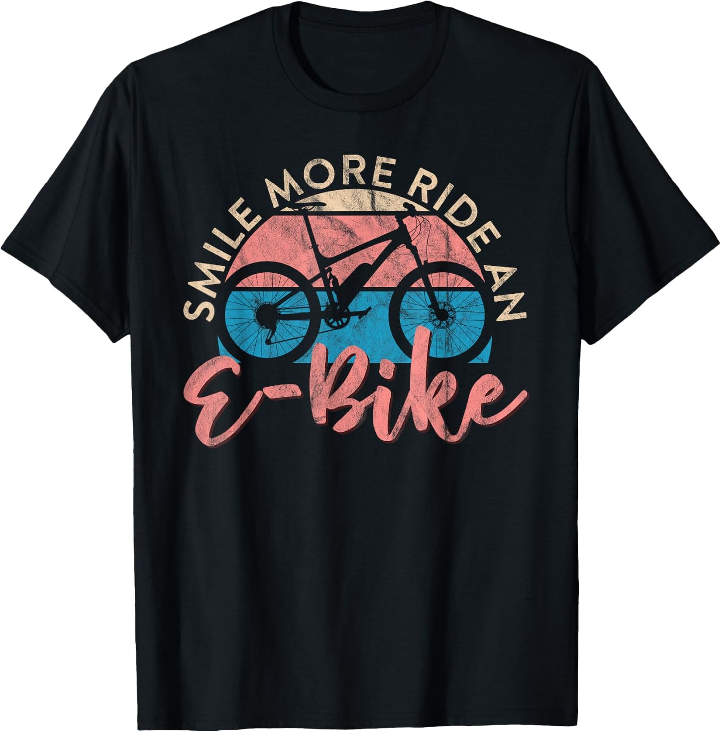 Electric cycling, smile, more ride an e-bike T-Shirt - T-Shirt | Black