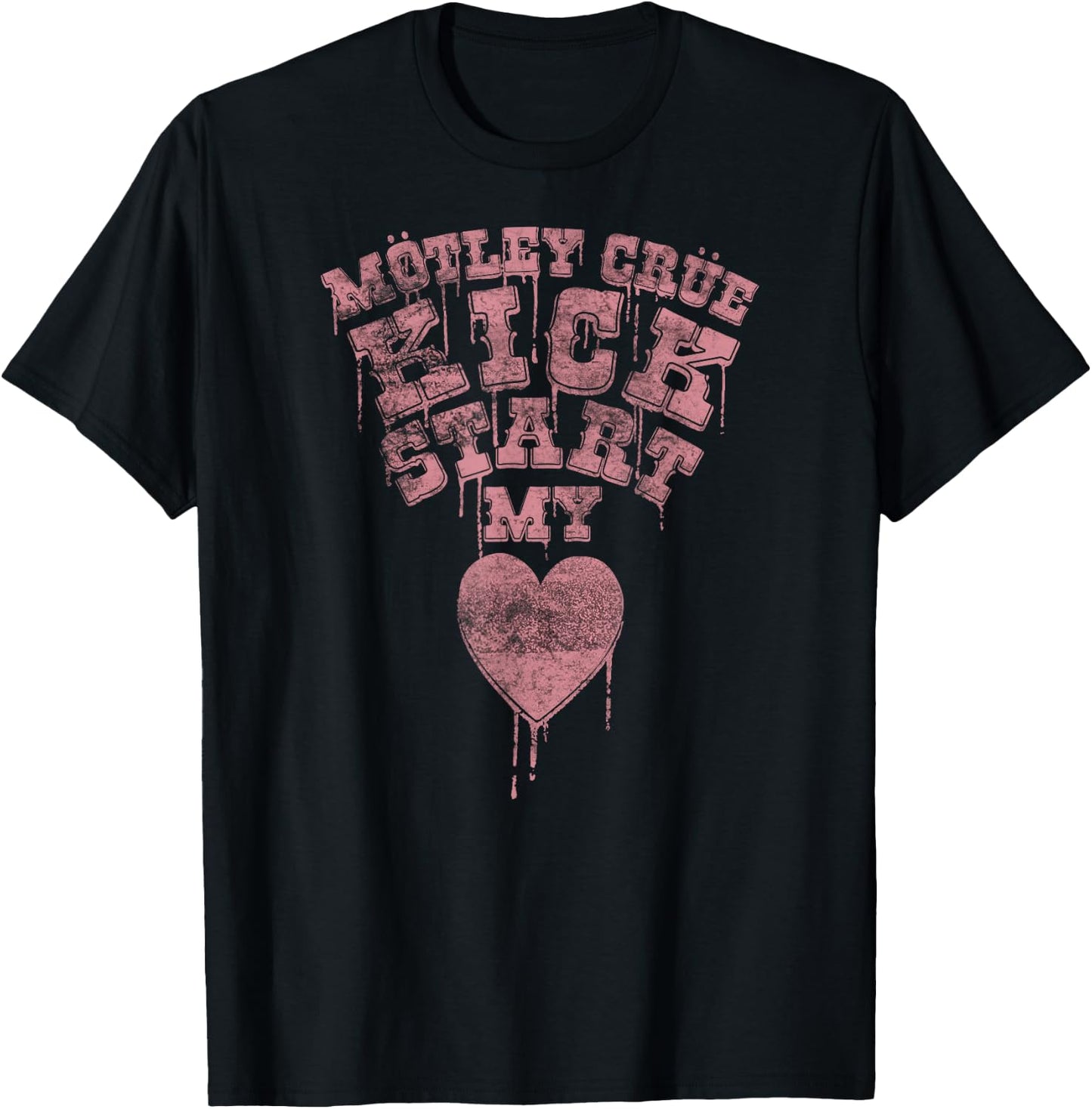 Mötley Crüe – Kickstart My Heart Drip Font Small T-Shirt - T-Shirt | Black