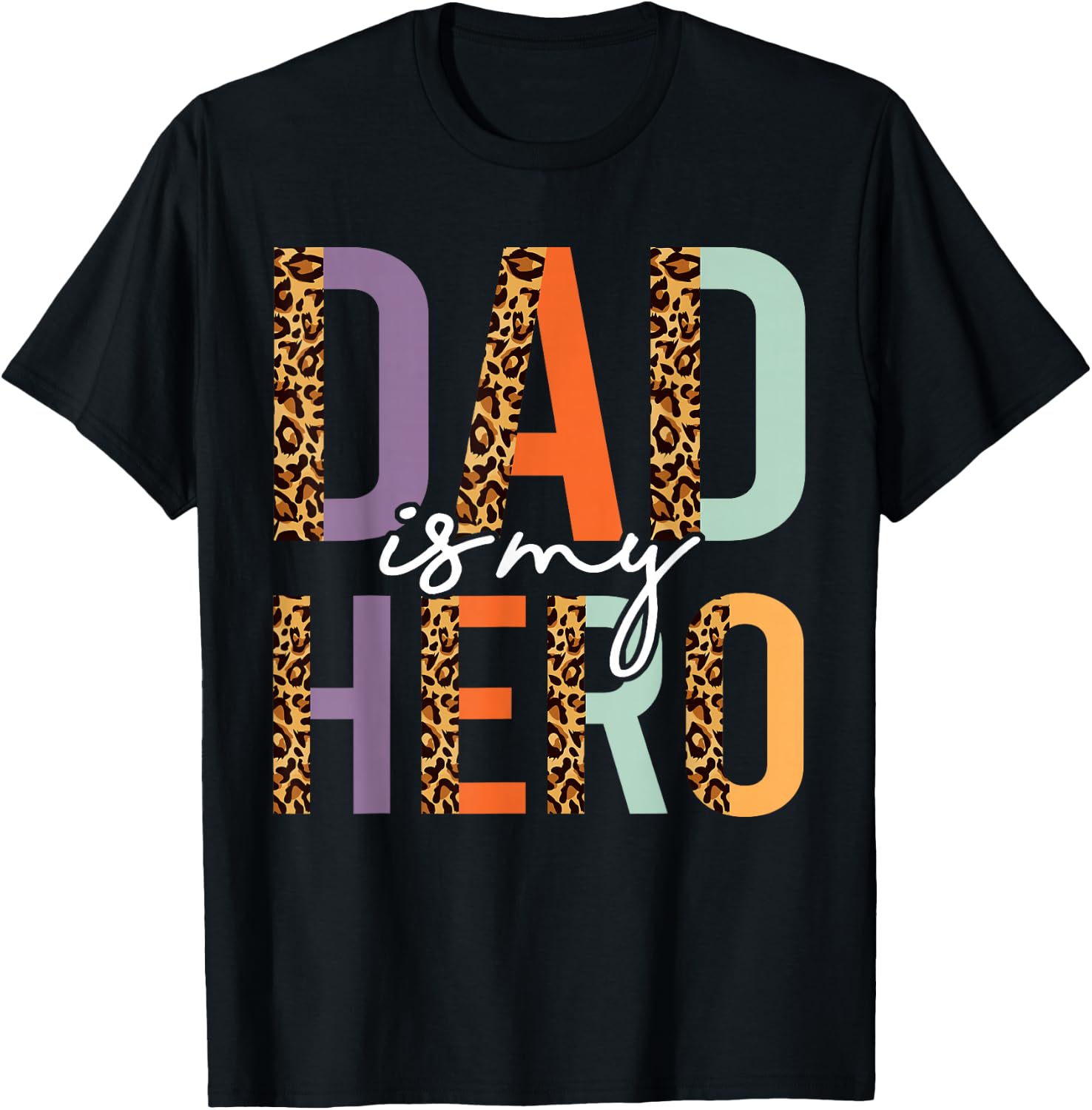 Kids Fathers Day Shirt For Son Daughter, My Dad Is My Hero T-Shirt - T-Shirt | Black