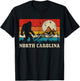 North Carolina Bigfoot Vintage Mountains Hiking Camping T-Shirt - T-Shirt | Black