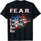 Dirtbike Motocross Forget everything and ride MX US Flag T-Shirt - T-Shirt | Black