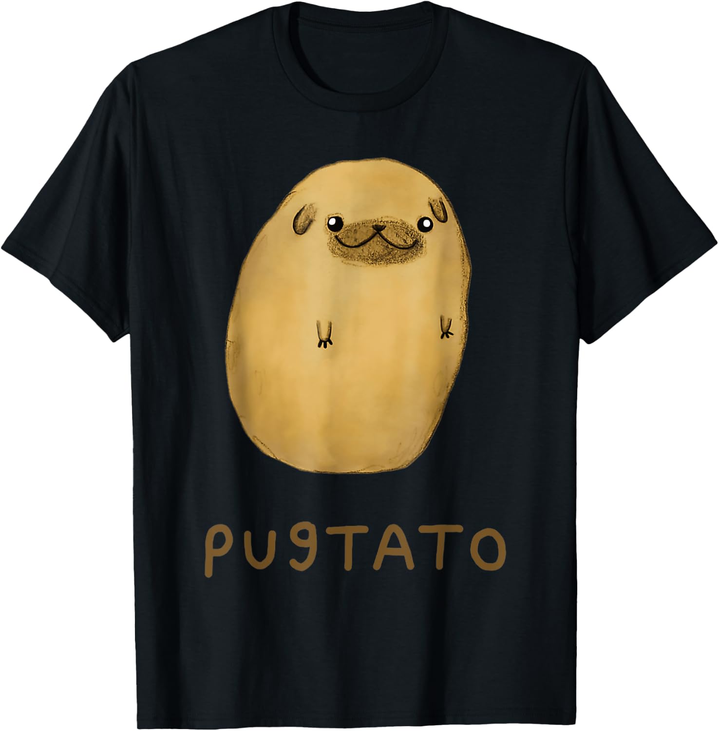 Pugtato Potato Dogs T-Shirt - T-Shirt | Black