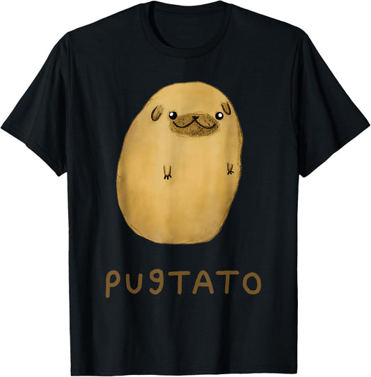 Pugtato Potato Dogs T-Shirt - T-Shirt | Black