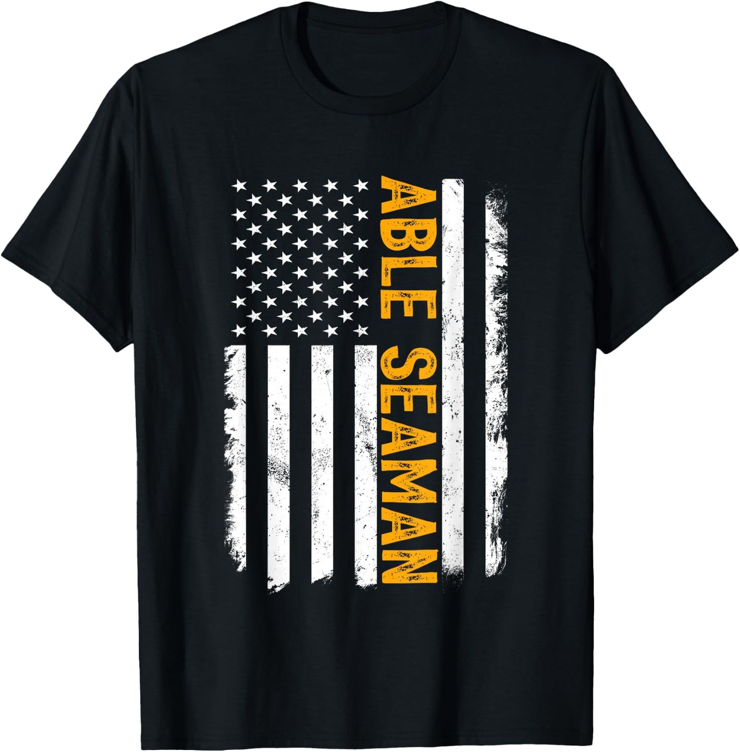 Able Seaman Job, American Flag Able Seamen Career T-Shirt - T-Shirt | Black